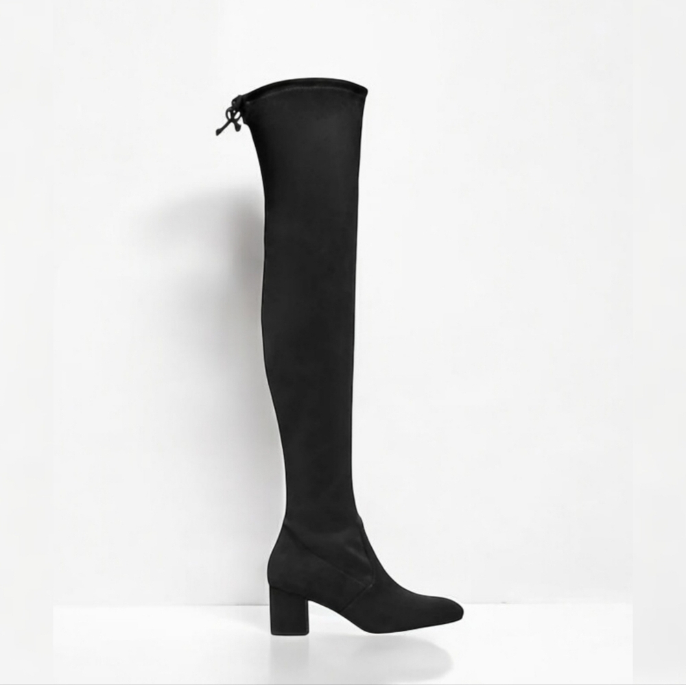 Stuart Weitzman Genna 60 Over-the-Knee Suede Boots - Minimalist Edgy - 5.5